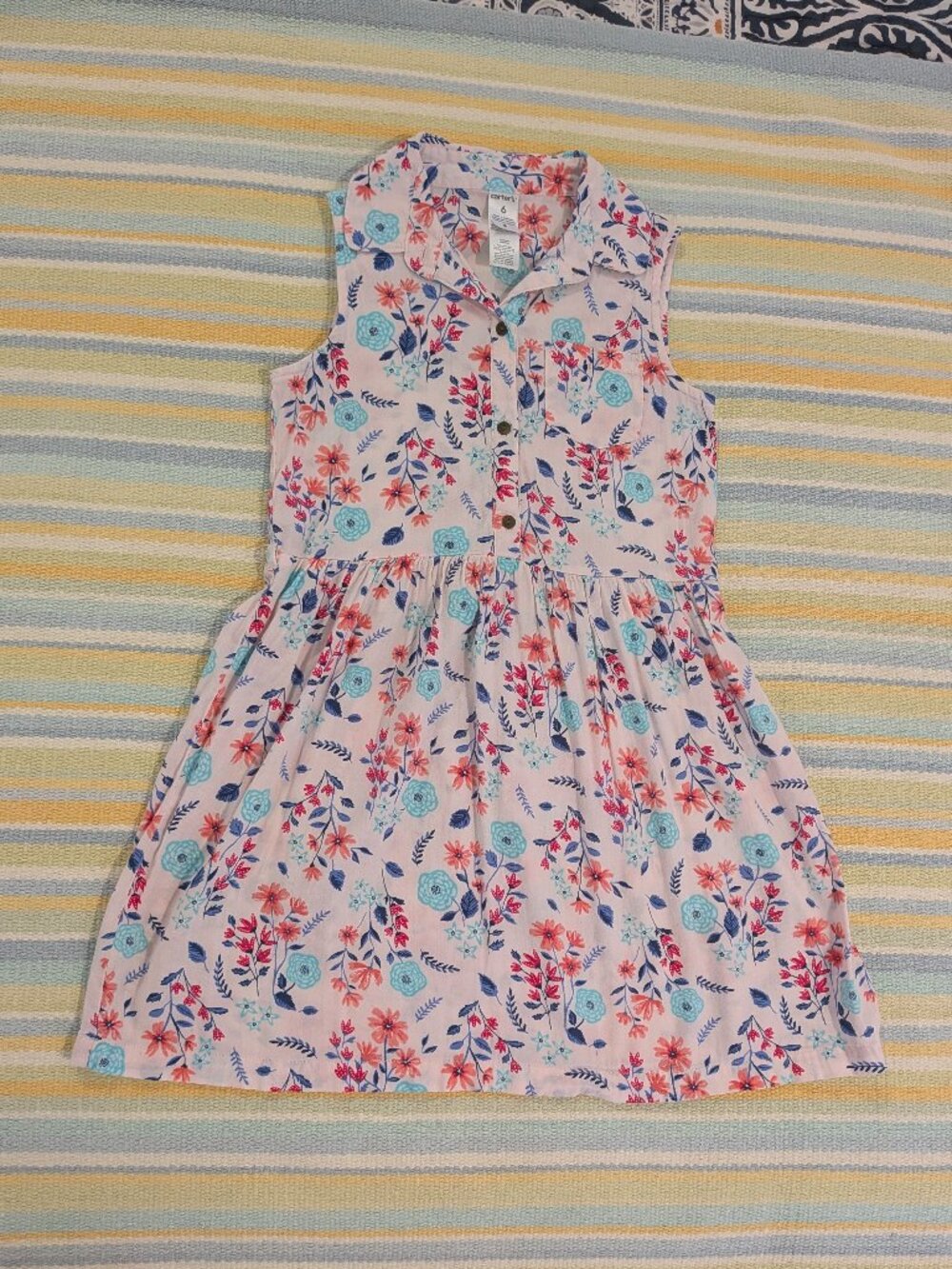 ⭐ Carter's floral Henley shirt dress size 6
